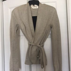Flexus grey cotton wrap blazer. One size.
